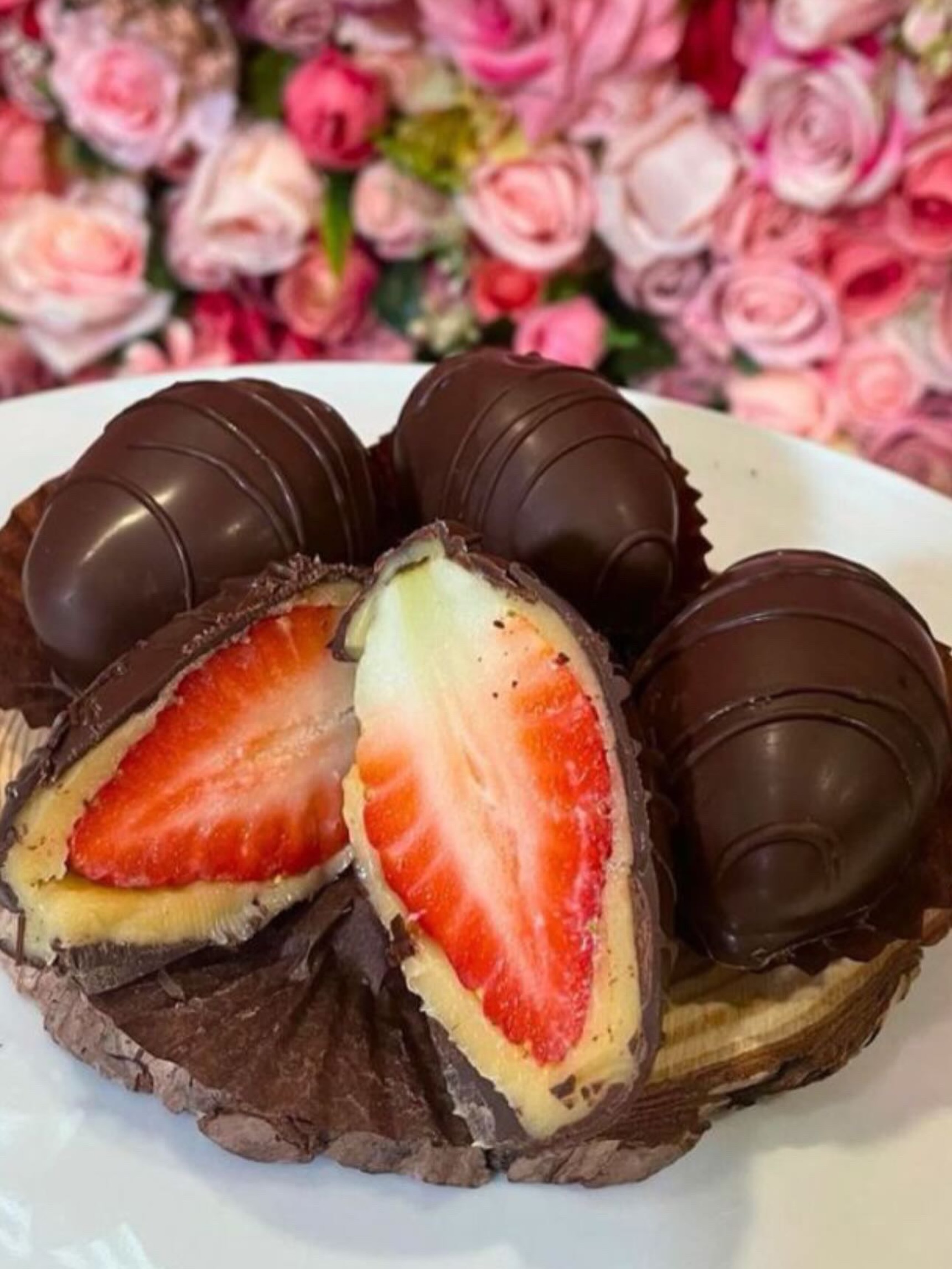 Morangos cobertos com chocolate