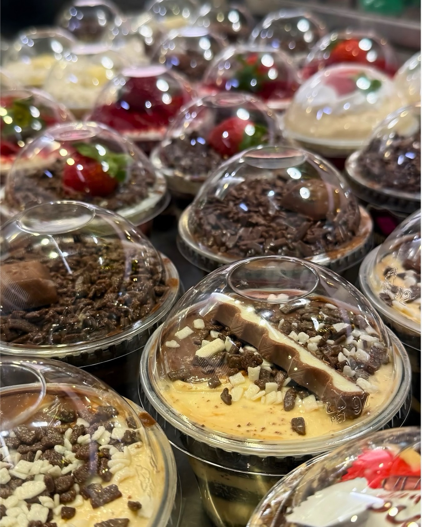 Sobremesas individuais com chocolate